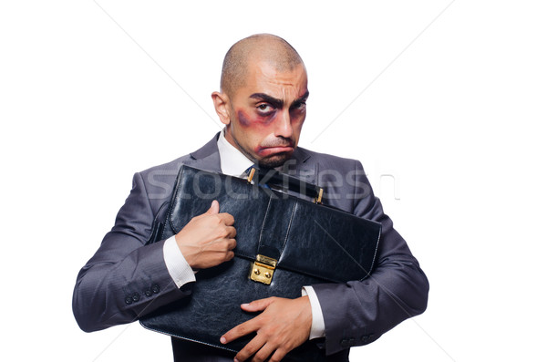 Geschlagen Geschäftsmann isoliert weiß glücklich Arbeitnehmer Stock foto © Elnur
