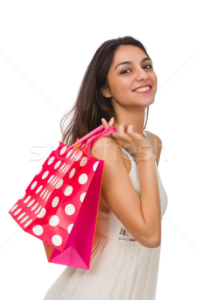 Woman with shopping bags isolated on white Stock photo © Elnur