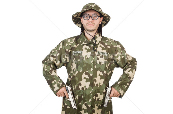 Funny Soldat militärischen Hand Mann Hintergrund Stock foto © Elnur