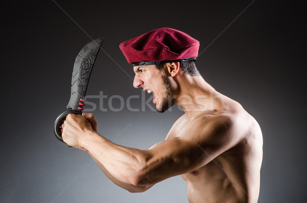 Funny soldier in military concept Stock photo © Elnur