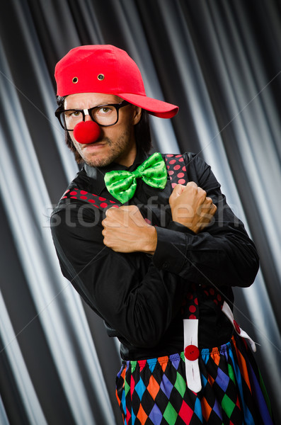 Drôle clown humoristique rideau sourire anniversaire [[stock_photo]] © Elnur