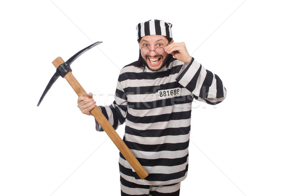 Prison inmate with axe isolated on white Stock photo © Elnur
