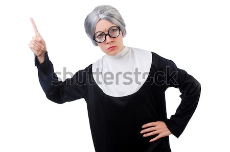 Comic nun isolated on white Stock photo © Elnur