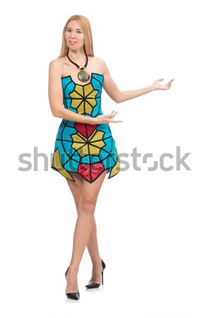 Woman in Oktoberfest concept on white Stock photo © Elnur
