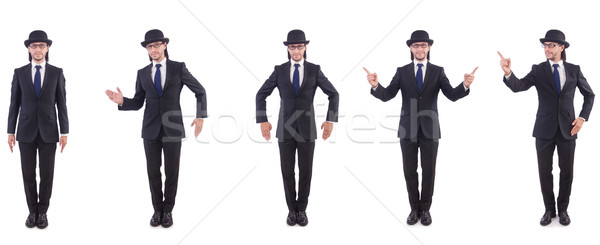 Businessman in vintage concept isolated on white Stock photo © Elnur