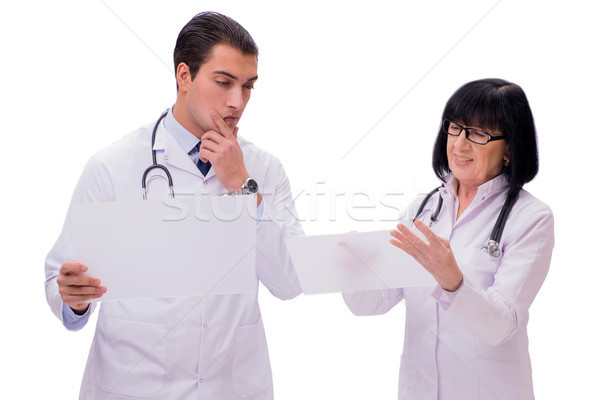 The two doctors isolated on the white background Stock photo © Elnur