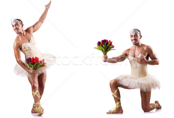 Mann Ballett isoliert weißen Mannes weiß Blume Stock foto © Elnur