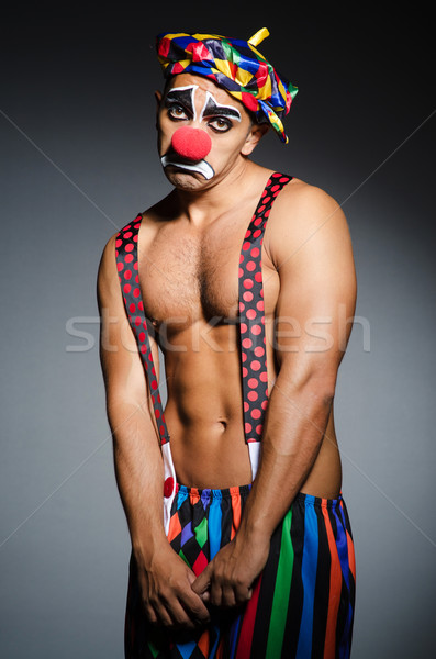 Triest clown donkere glimlach gezicht leuk Stockfoto © Elnur