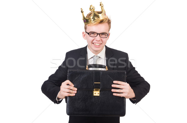 Businessman with crown isolated on white Stock photo © Elnur