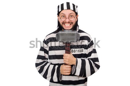Stock photo: Prison inmate isolated on the white background