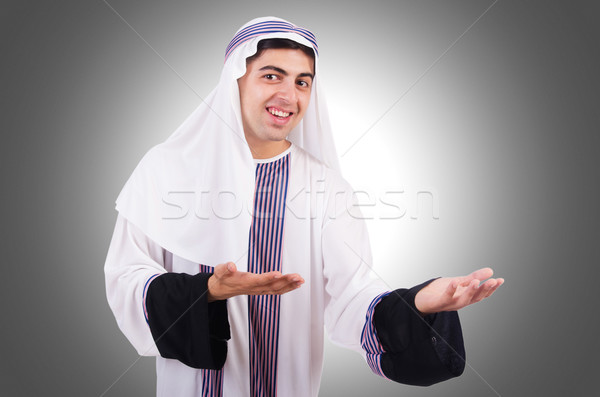 Stock photo: Young arab man isolated on white