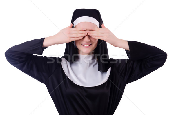 Nun isolated on the white background Stock photo © Elnur