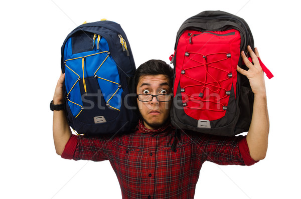 Young man with bags isolated on white Stock photo © Elnur