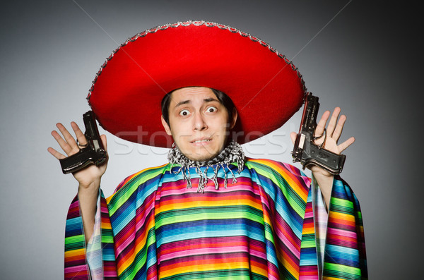 Hombre mexicano pistola gris Foto stock © Elnur