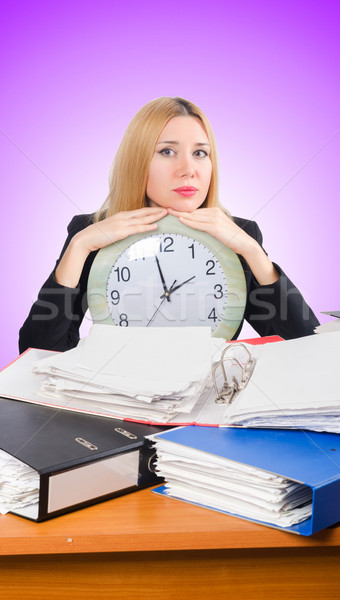 Woman under stree from too much work Stock photo © Elnur