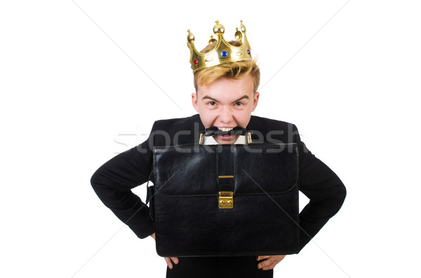 Stockfoto: Koning · zakenman · kroon · werk · achtergrond · uitvoerende