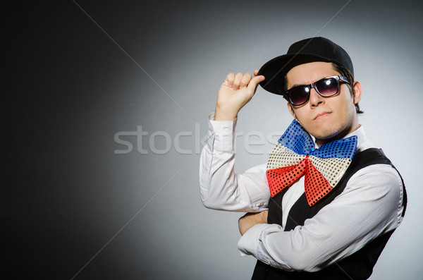 Funny man with giant bow tie Stock photo © Elnur