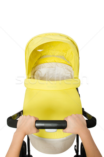 Woman with pram isolated on white Stock photo © Elnur