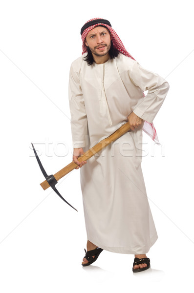 Arab man with ice axe isolated on white Stock photo © Elnur