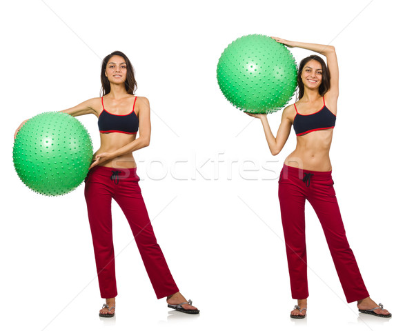 Set of photos with model and swiss ball Stock photo © Elnur