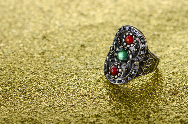 Jewellery ring against shiny background Stock photo © Elnur