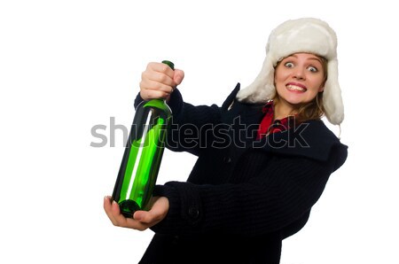 Woman with hat in funny concept Stock photo © Elnur