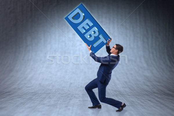 Stock fotó: Férfi · küszködik · magas · adósság · üzlet · pénz