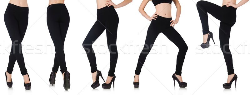 黑色 綁腿 美女 時尚 孤立 白 商業照片 © Elnur
