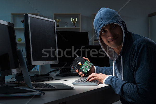 Stock foto: Hacker · Hacking · Computer · Nacht · Business · Internet
