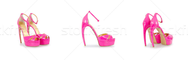 Stock photo: Composite photo of woman shoes isolated on white