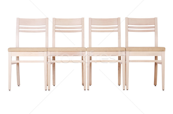 Stockfoto: Ingesteld · stoelen · geïsoleerd · witte · kantoor · meubels