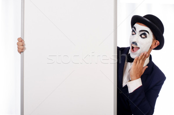 Funny man with blank board Stock photo © Elnur