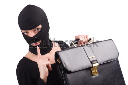Criminal with gun isolated on white Stock photo © Elnur