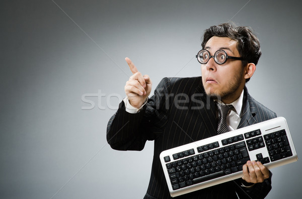 Geek business computer gezicht laptop Stockfoto © Elnur