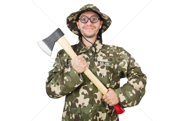 Funny soldier in military concept Stock photo © Elnur
