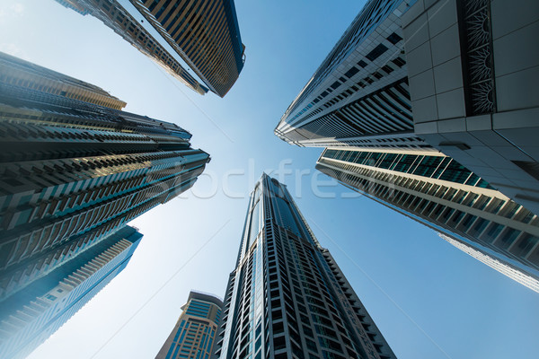 Tall Dubai Marina skyscrapers in UAE Stock photo © Elnur