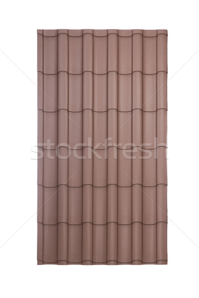 Stock fotó: Tető · csempe · izolált · fehér · textúra · építkezés