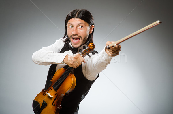 Foto stock: Homem · jogar · violino · musical · arte · engraçado