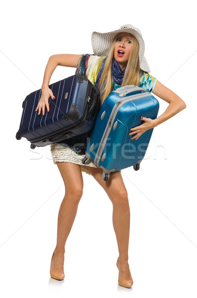 Travelling woman isolated on white Stock photo © Elnur