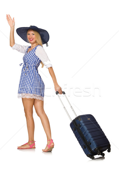 Mujer listo verano viaje aislado blanco Foto stock © Elnur