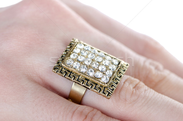 Jewellery ring worn on the finger Stock photo © Elnur