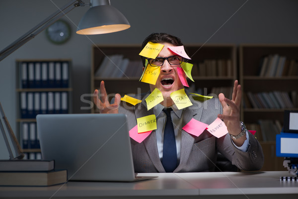 Businessman staying late to sort out priorities Stock photo © Elnur