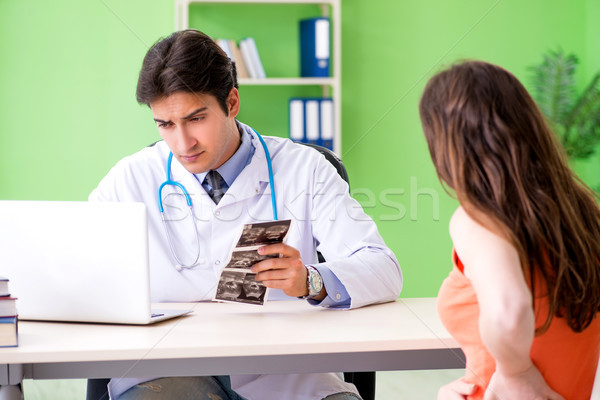 Pregnant woman visiting male gynecologyst at the clinic  Stock photo © Elnur