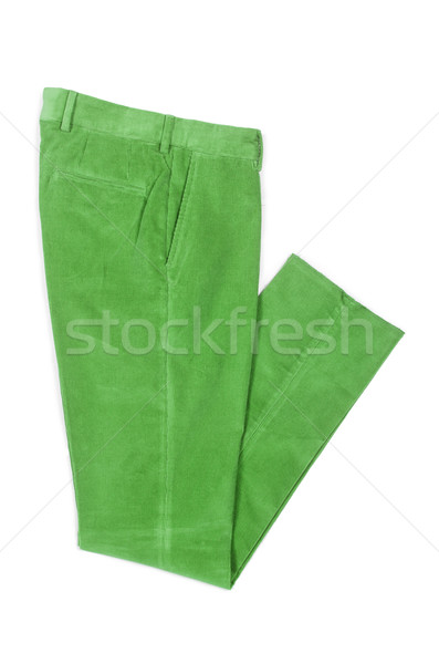 Pantaloni izolat alb fundal verde culoare Imagine de stoc © Elnur
