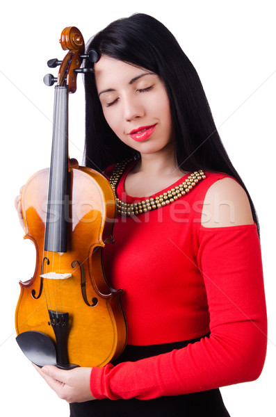 Frau spielen Violine isoliert weiß Konzert Stock foto © Elnur