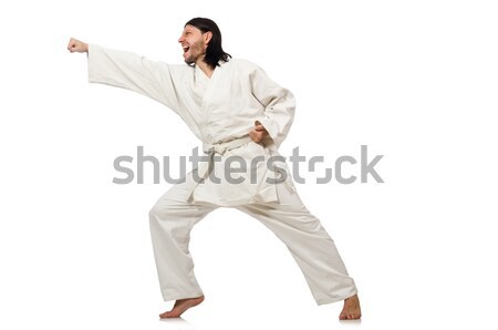 Karate vechter geïsoleerd witte sport jongen Stockfoto © Elnur