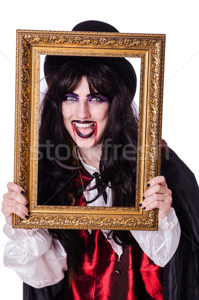 Satan halloween geïsoleerd witte glimlach frame Stockfoto © Elnur