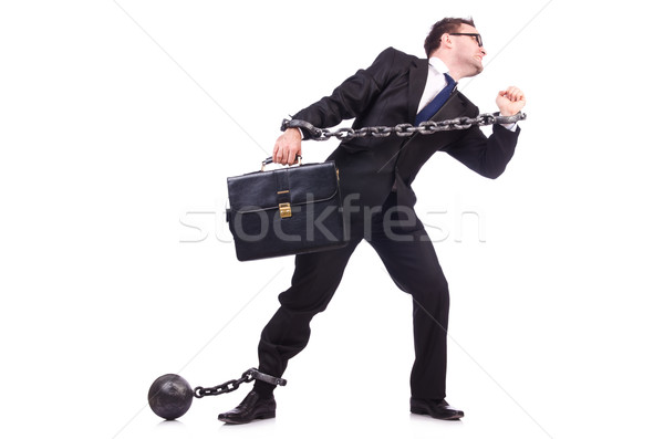 бизнесмен цепь изолированный белый бизнеса мяча Сток-фото © Elnur