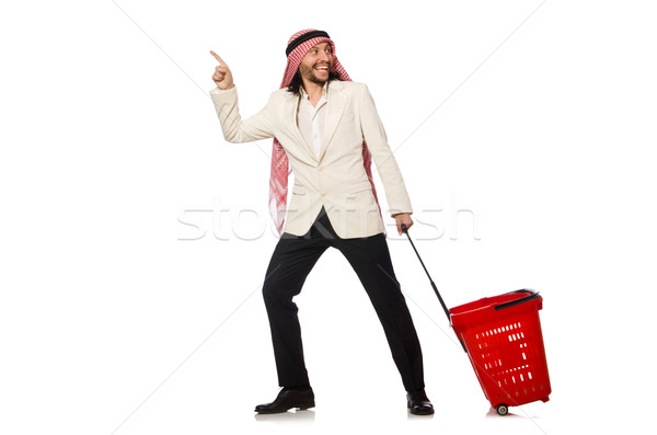 Stock photo: Arab man doing shopping isolated on white