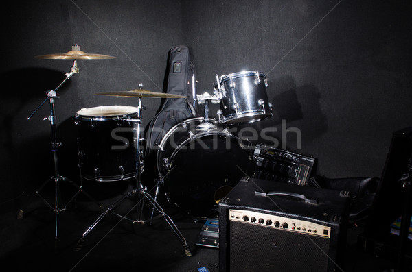 Stock photo: Set of musical instruments in club